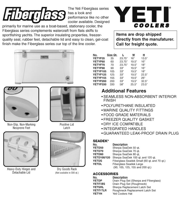 Yeti Fiberglass Coolers